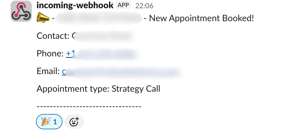 Call booked notification