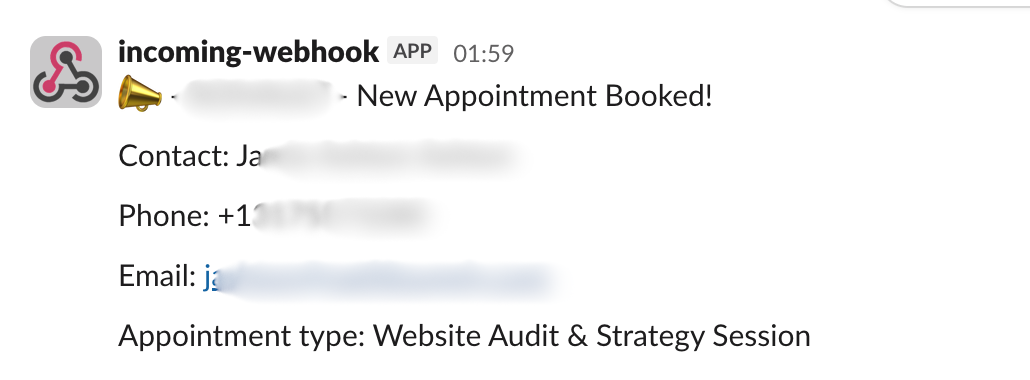 Call booked notification